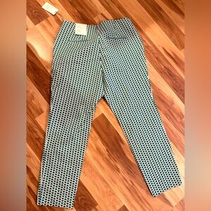 A New Day Teal and Cream Patterned Pants